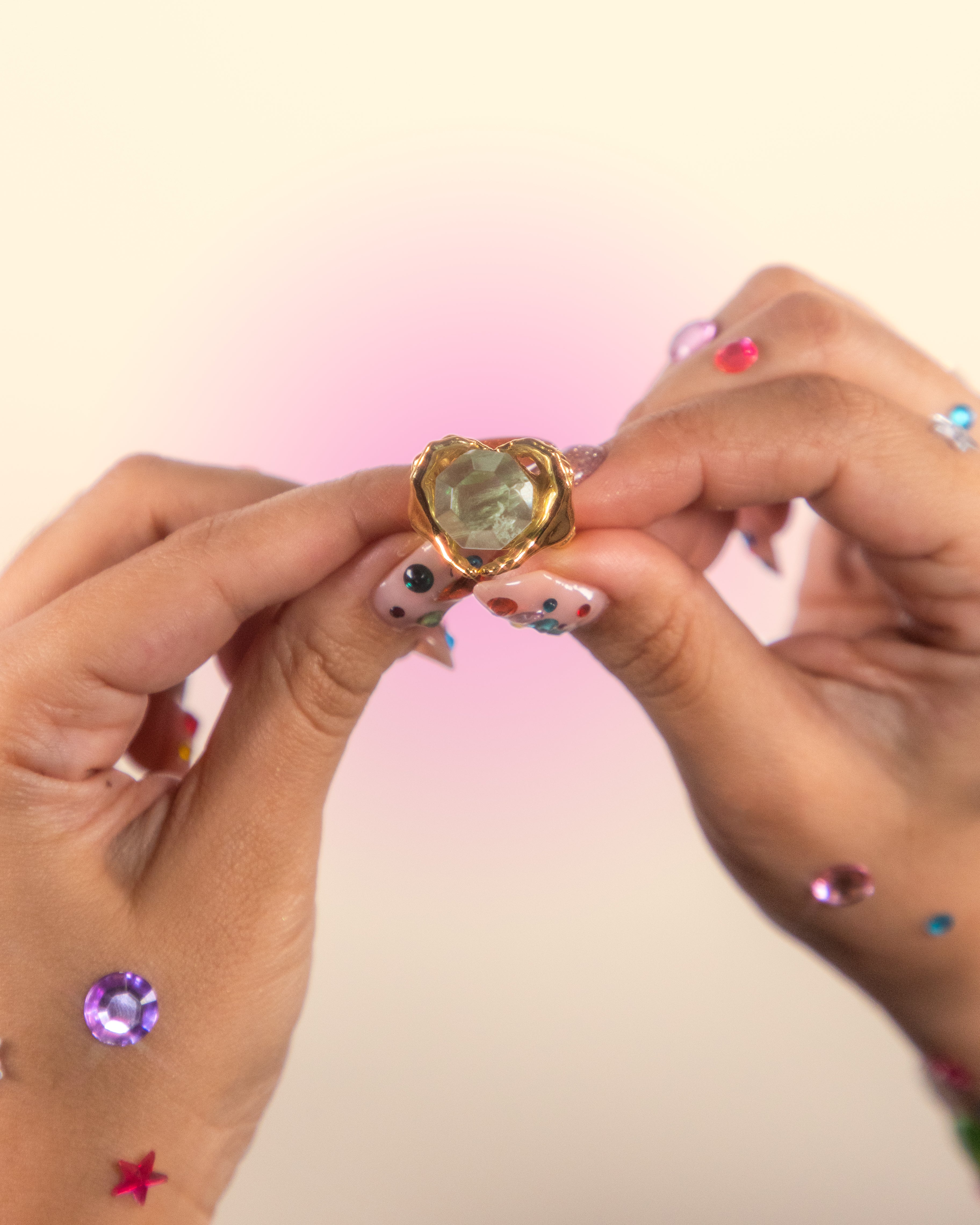 Ring crystal pop kiwi