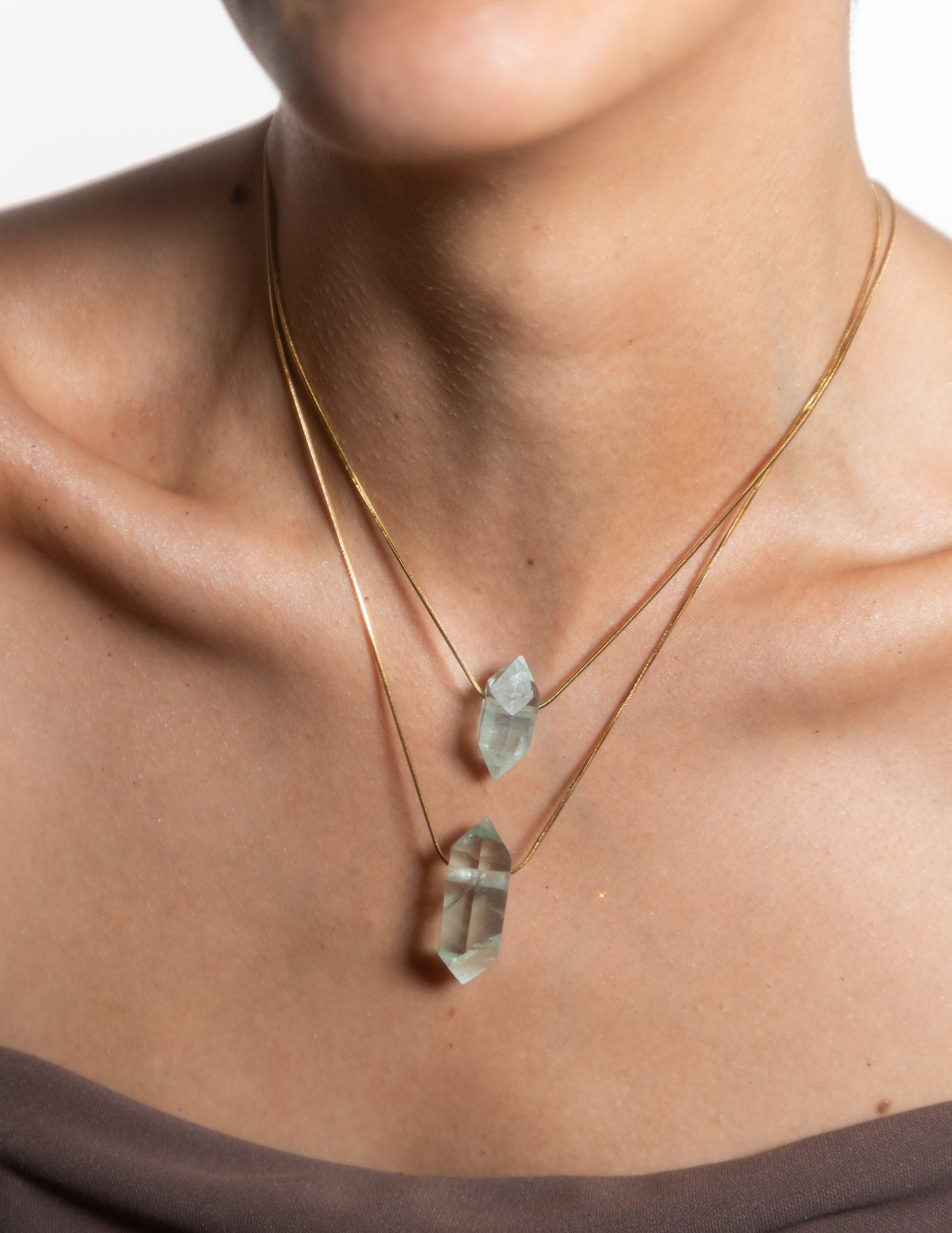 Collar fluorita verde MINI