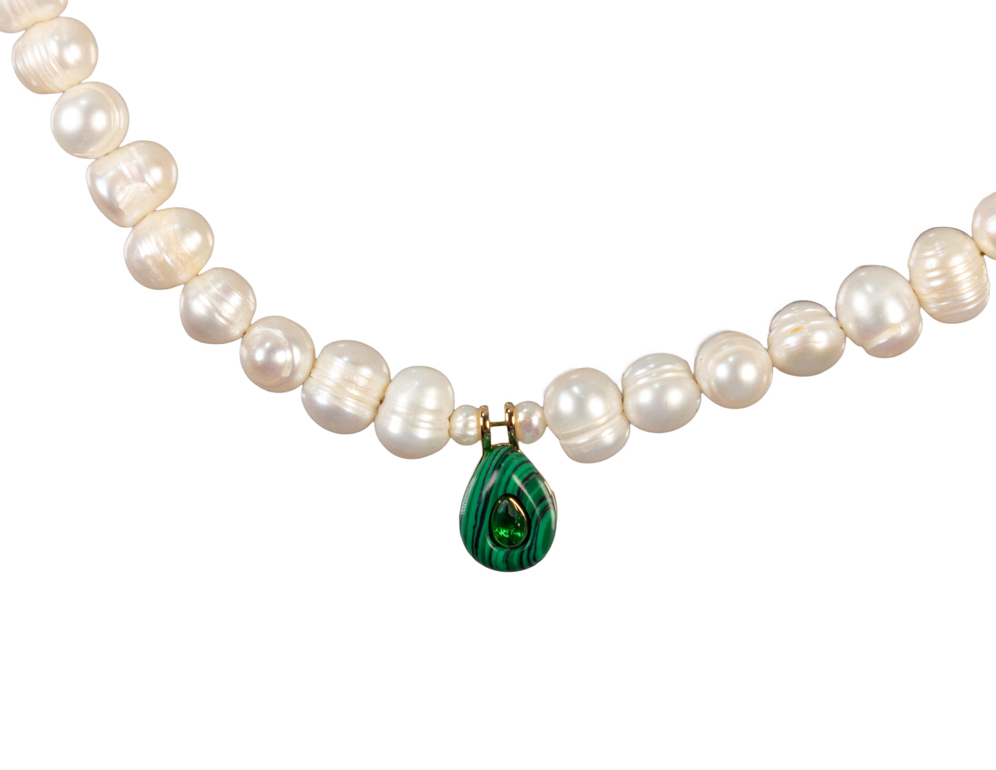 Collar pearl malaquita