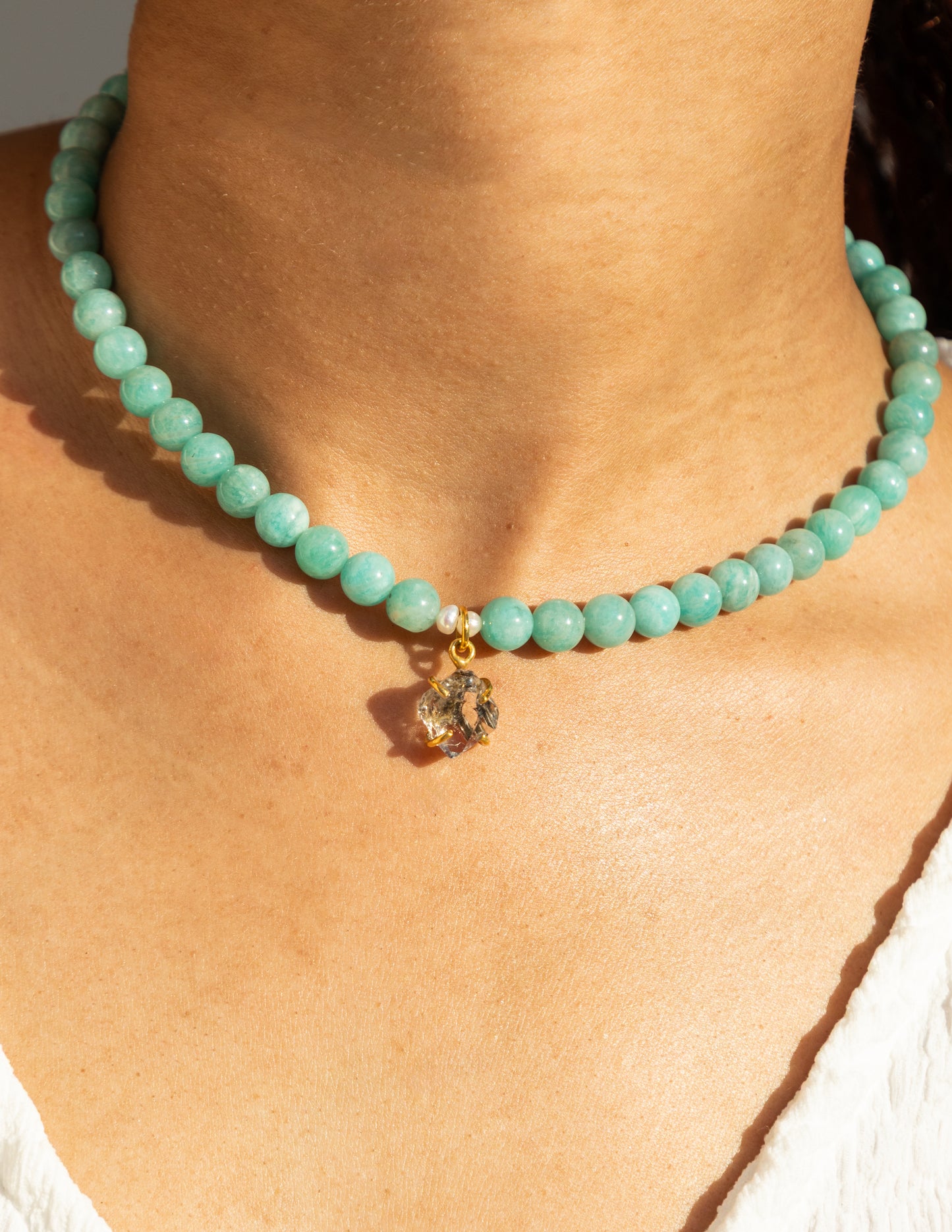 Collar pearl amazonita