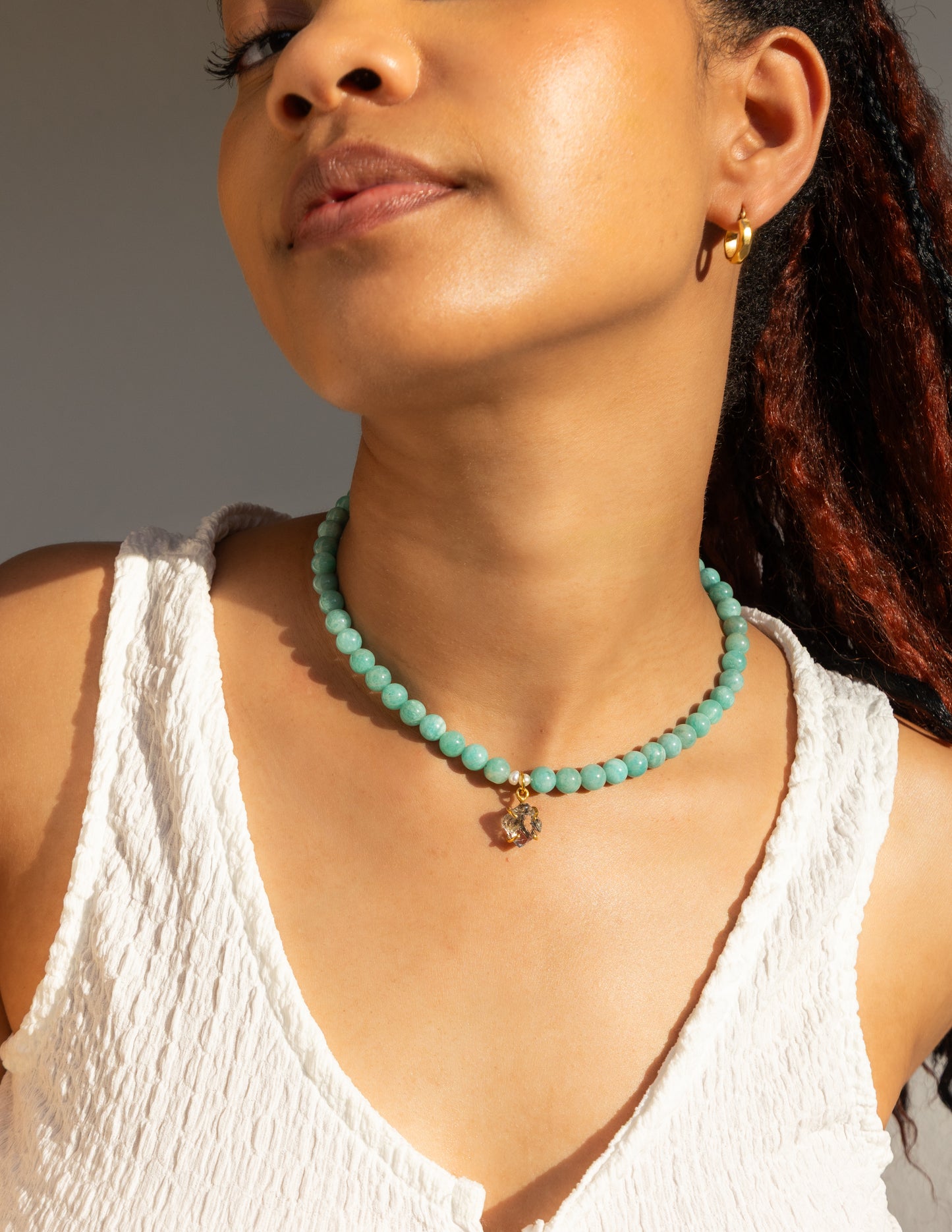 Collar pearl amazonita