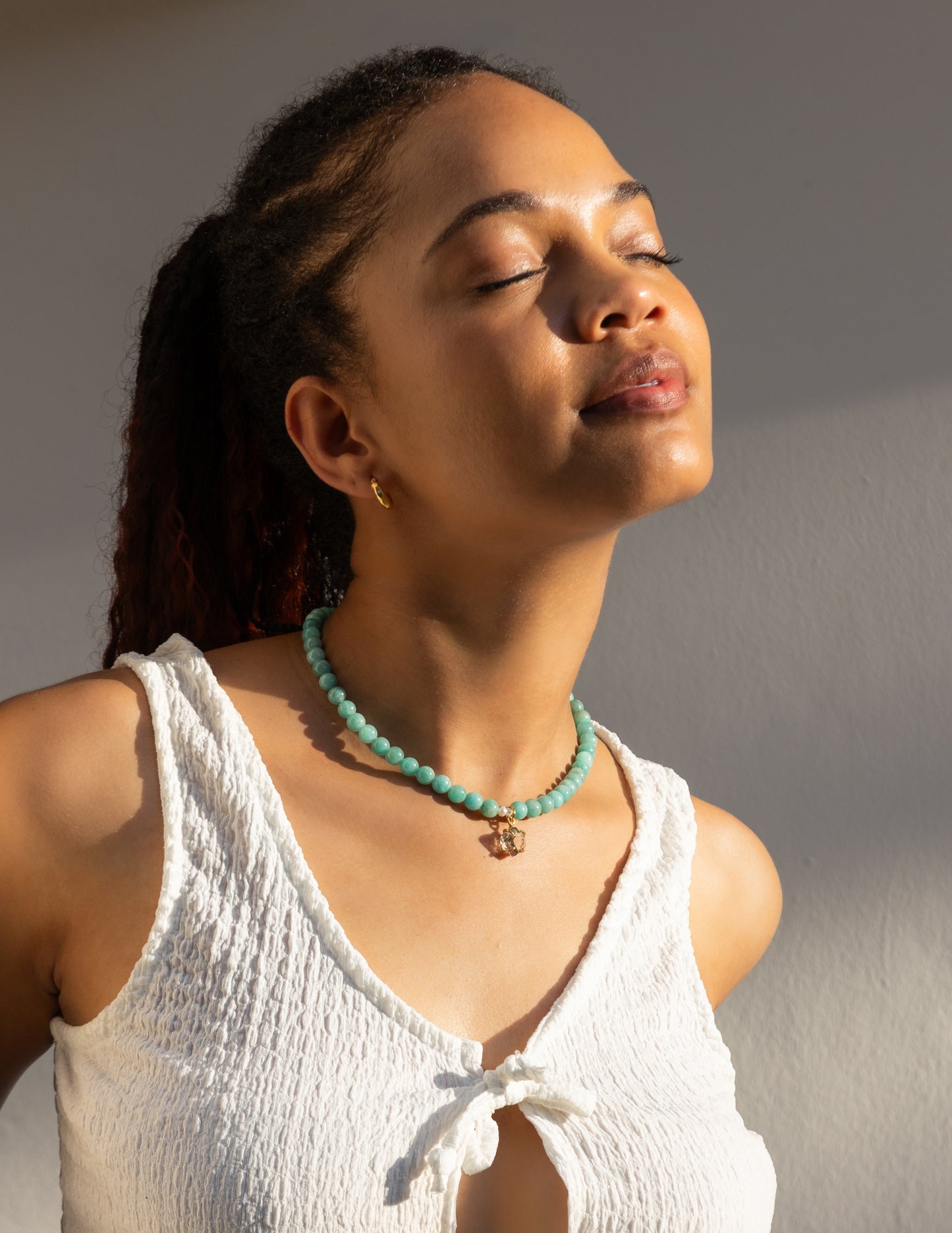 Collar pearl amazonita