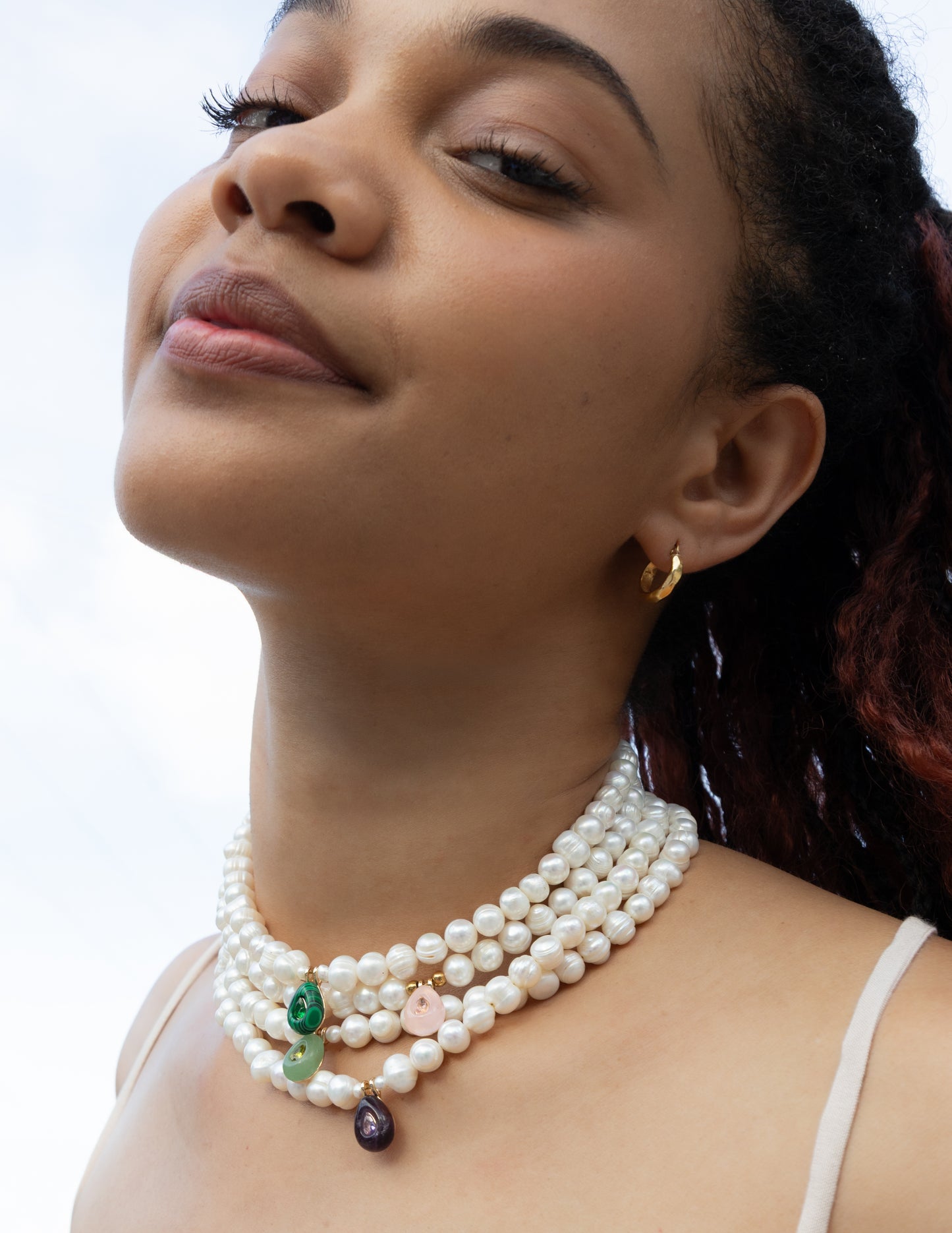 Collar pearl amethyst