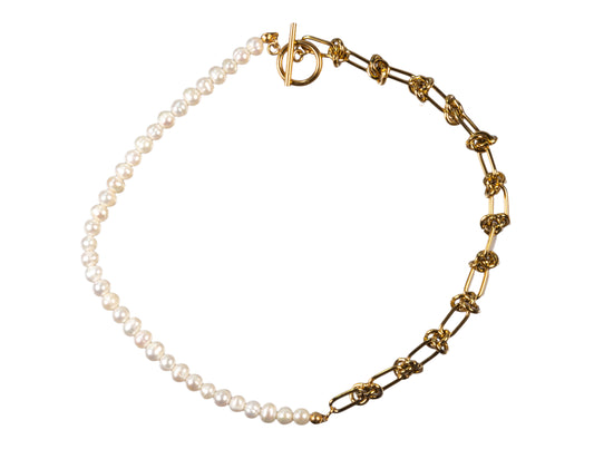 Collar pearl chunky gold